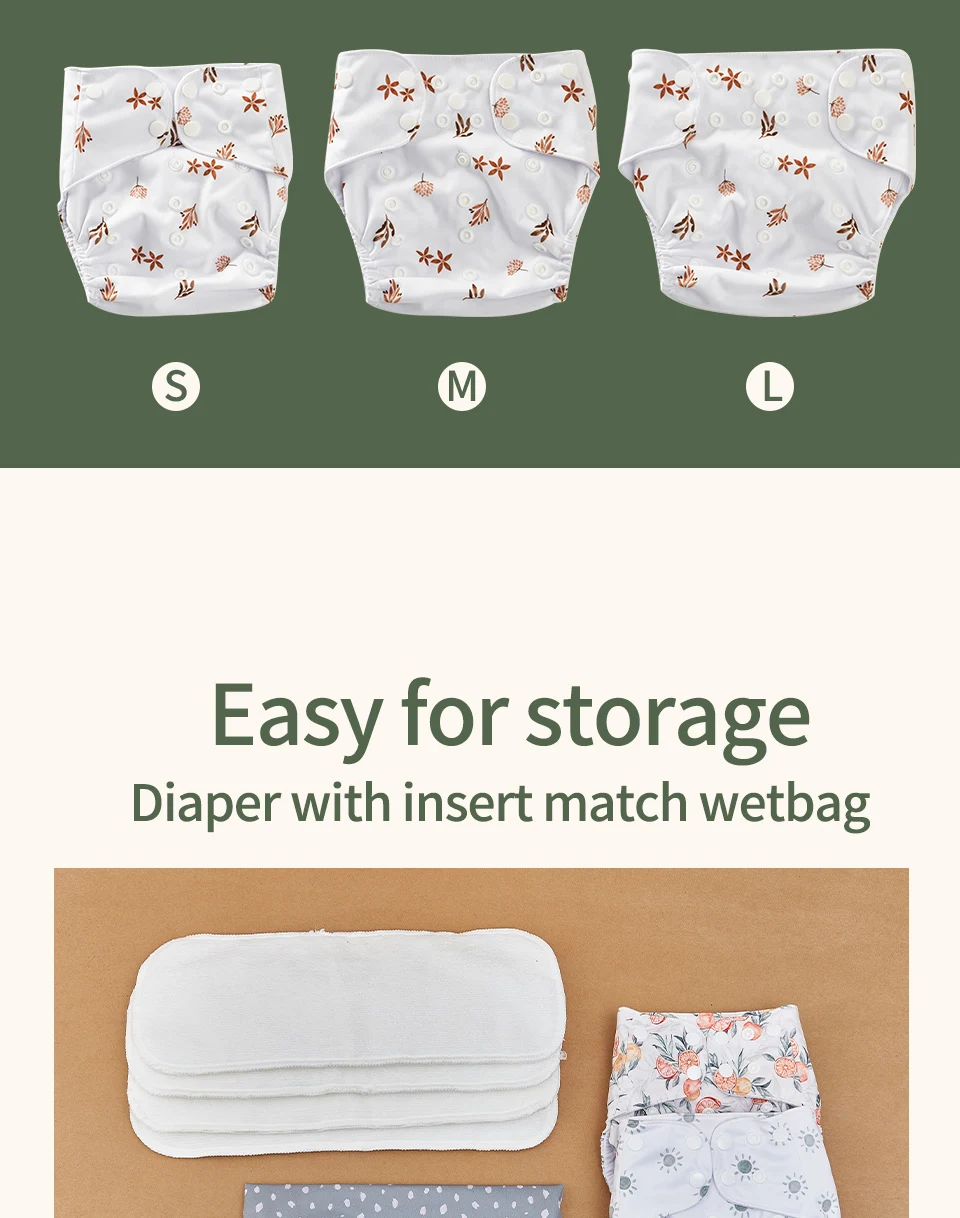 HappyFlute New Four-Piece Set Waterproof Pocket Cloth Diaper Suit With 4Insert &Wet Bag Newborn Baby Stuff HappyFlute New Four-Piece Set Waterproof Pocket Cloth Diaper Suit With 4Insert &Wet Bag Newborn Baby Stuff