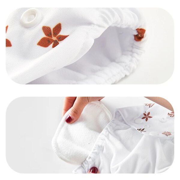 HappyFlute Eco Baby Starter Set with 4 Cloth Diapers + 4 Inserts + Wet Bag - Image 6
