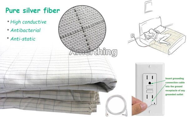 Earthing Fitted Bedsheet King Size 10% Silver Organic Cotton - Image 8