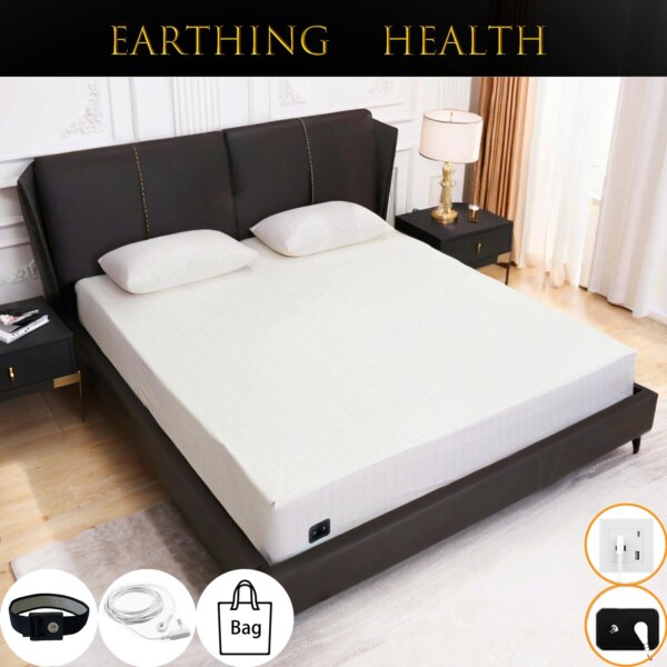 Earthing Fitted Bedsheet King Size 10% Silver Organic Cotton