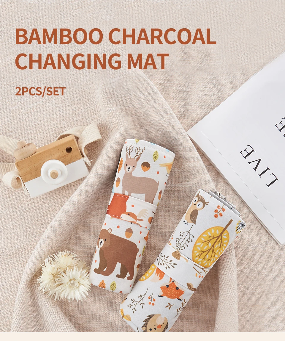 HappyFlute 2Pcs/sets Bamboo Charcoal Changing Mat Waterproof Portable Change Pad Soft Sheet Mat Bed Pads 40*70cm HappyFlute 2Pcs/sets Bamboo Charcoal Changing Mat Waterproof Portable Change Pad Soft Sheet Mat Bed Pads 40*70cm